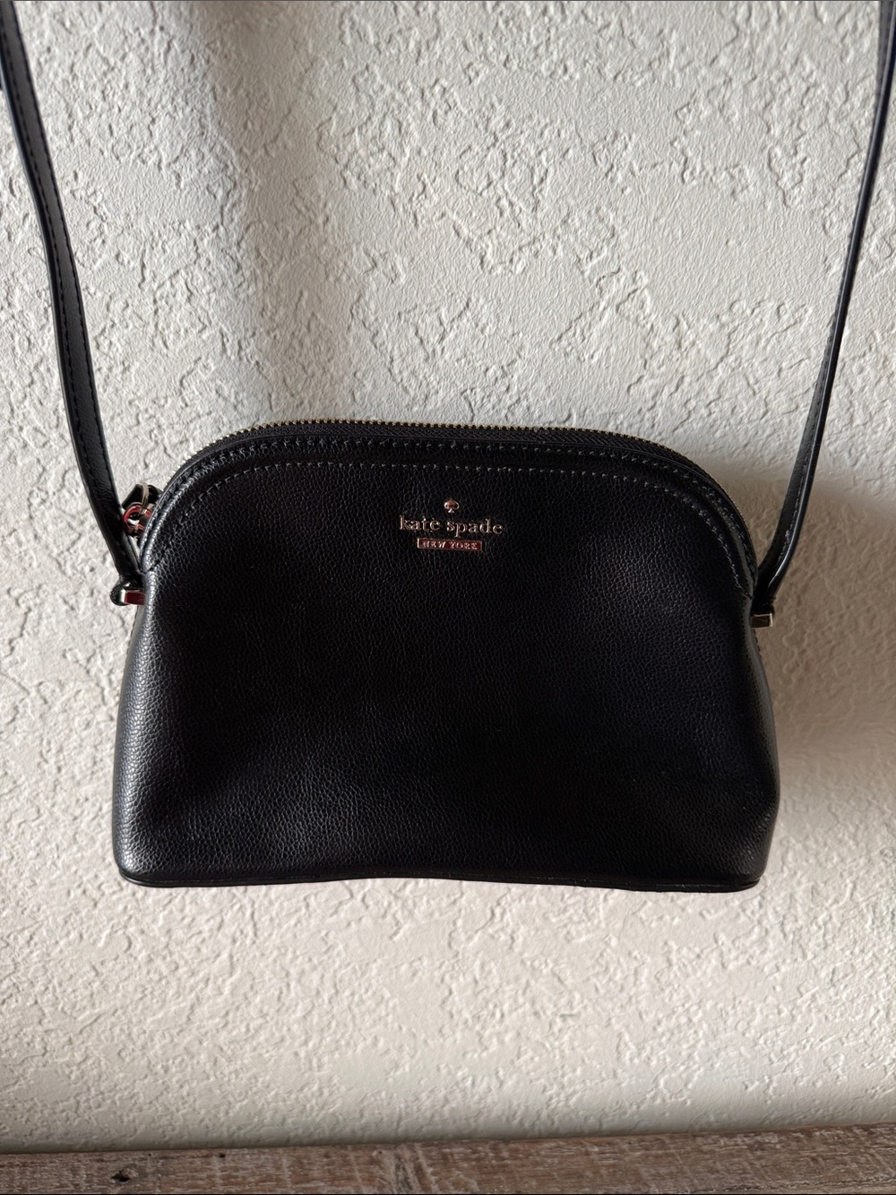 kate spade Black Leather Dome Crossbody Bag
